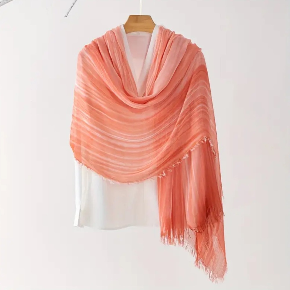 Elegant Gradient Orange Stripe Scarf